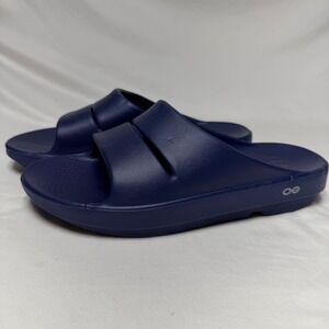 OOFOS OOahh Recovery Slide Sandals Navy Blue Mens 8 Womens 10 EU 41 Orthopedic